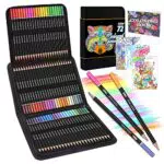 Set di 72 Matite Colorate, Set Matite da Disegno con Borsa Nera Con Cerniera Portatile per Adulti e Artisti che Fanno Schizzi