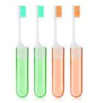 Sibba 4 Pezzi Spazzolini da Denti Spazzolino da Viaggio Pieghevole Setole Morbide Spazzole Manuali Mini Dimensioni Kit Portatile Piccolo Custodia Pieghevole Campeggio Set per Bambini 7