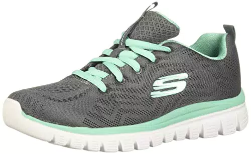 Skechers Graceful Get Connected, Scarpe da Ginnastica Donna, grigio/verde acqua, 39