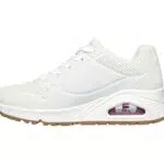 Skechers Uno Stand On Air, Sneaker, Bianco White Pu H Pink Trim