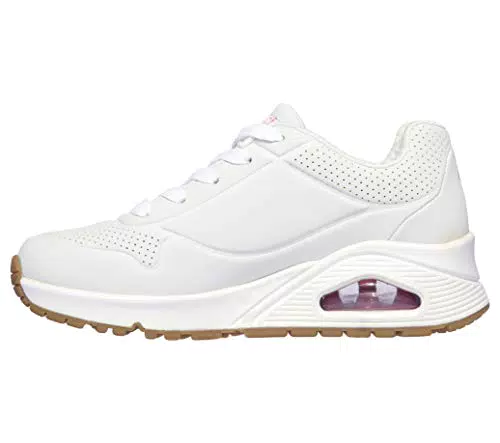 Skechers Uno Stand On Air, Sneaker, Bianco White Pu H Pink Trim