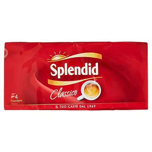 Splendid - Caffè Macinato Gusto Classico - Miscela per Macchina Caffè Moka - 4 Confezioni da 225 gr