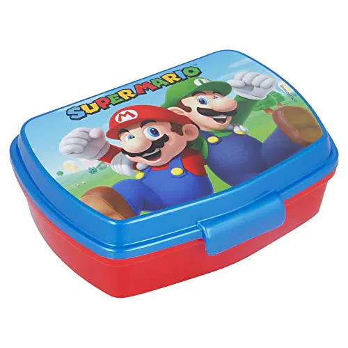 Stor FUNNY SANDWICH BOX Porta Pranzo Rettangolare, Super Mario