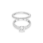 Swarovski Anello Attract, Set, Rotondo, Pavé, Bianco