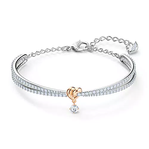 Swarovski Bracciale rigido Lifelong Heart, Cuore, Bianco