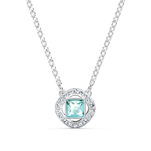 Swarovski Collana Swarovski Angelic Square, Blu, Placcato rodio