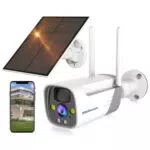 Szsinocam 3MP 15000 mAh Telecamera Wi-Fi Esterno Senza Fili con Batteria Pannello Solare