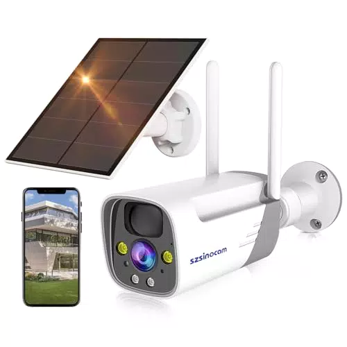 Szsinocam 3MP 15000 mAh Telecamera Wi-Fi Esterno Senza Fili con Batteria Pannello Solare