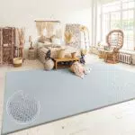 Tappeto Salotto Moderno a Pelo Corto Motivo Scandinavo Monocolore, Dimensione:60x100 cm, Colore:Grigio