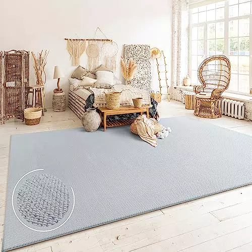 Tappeto Salotto Moderno a Pelo Corto Motivo Scandinavo Monocolore, Dimensione:60x100 cm, Colore:Grigio