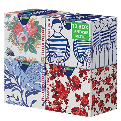 Tempo Fazzoletti Box - 3 Veli - 12 Confezioni da 60 fazzoletti