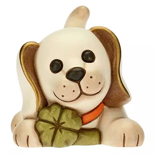 THUN - Cane con Quadrifoglio - Living, Icone, Animali e Minianimali - Ceramica Dipinta a Mano - 6