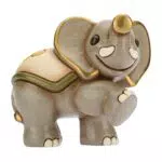 THUN - Elefante in Cammino con Dettagli Dorati - Formato Piccolo - Ceramica - 10