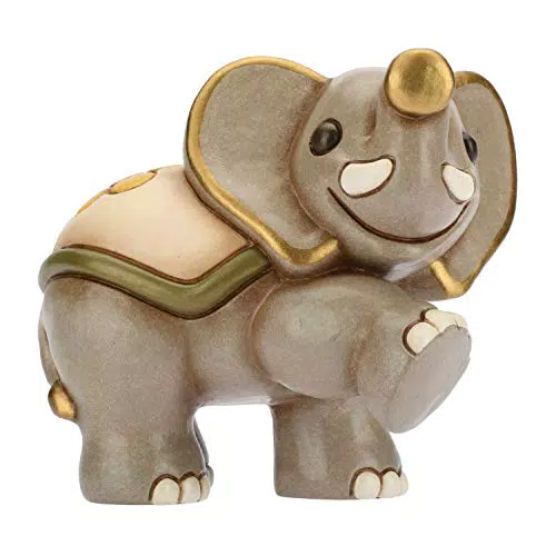 THUN - Elefante in Cammino con Dettagli Dorati - Formato Piccolo - Ceramica - 10
