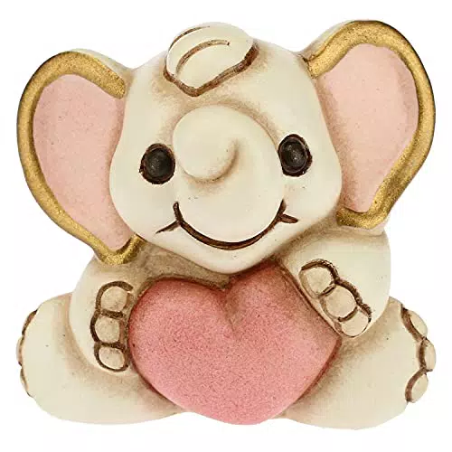 THUN - Soprammobile Elefantino con Stella Rosa - Regalo di Nascita - Living