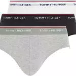 Tommy Hilfiger 3 Pack Slip Brief, Black/Grey Heather/White