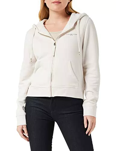 Tommy Hilfiger Felpa con Cappuccio e Zip Donna 1985 Terry Cerniera