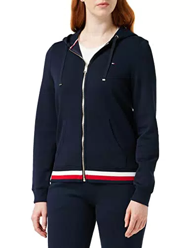 Tommy Hilfiger Felpa con Cappuccio e Zip Donna Heritage Cerniera