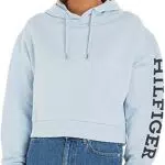 Tommy Hilfiger Felpa Donna con Cappuccio, Blu, M