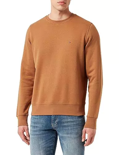 Tommy Hilfiger Felpa Uomo senza Cappuccio, Marrone, M