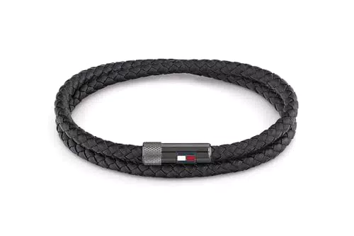 Tommy Hilfiger Jewelry Braccialetto da Uomo In Pelle Nero - 2790262S