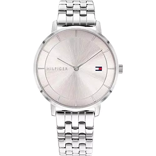Tommy Hilfiger Orologio Analogico al Quarzo da Donna con Cinturino in Acciaio Inossidabile Argentato - 1782283