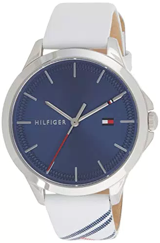 Tommy Hilfiger Orologio Analogico al Quarzo da Donna con Cinturino in Pelle Bianco - 1782089
