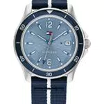 Tommy Hilfiger Orologio Analogico al Quarzo da Donna Con Cinturino In Tessuto Derivato Da Plastica Nell'Oceano Blu Navy - 1782511