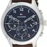 Tommy Hilfiger Orologio Analogico Multifunzione al Quarzo da Uomo con Cinturino in Pelle Marrone - 1791855