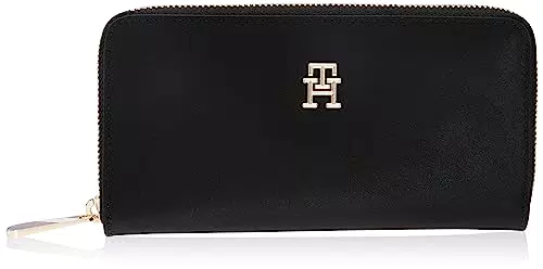 Tommy Hilfiger Poppy TH Large ZA, Portafogli Donna, Black