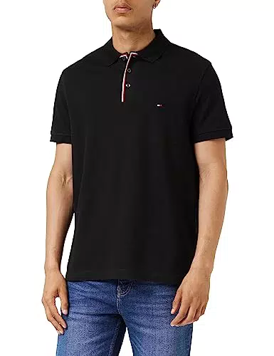 Tommy Hilfiger RWB Placket Tipping Reg Polo S/S, Black