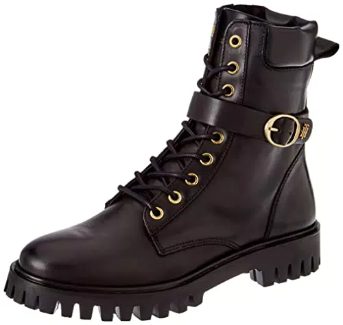 Tommy Hilfiger Stivale Donna in Pelle, nero, 36