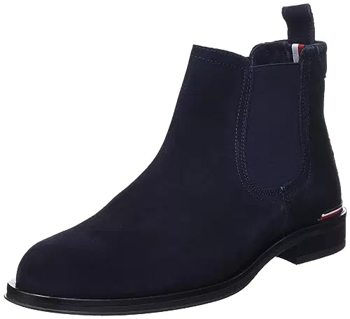 Tommy Hilfiger Stivali Bassi Uomo Core Suede Chelsea Pelle Scamosciata