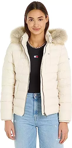 Tommy Jeans Piumino Donna Basic Invernale, Avorio, S