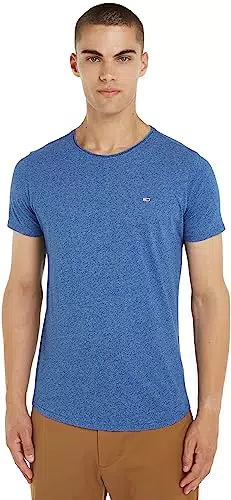 Tommy Jeans TJM SLIM JASPE C NECK, Uomo, Ultra Blue