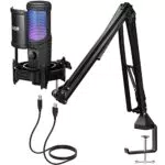 TONOR RGB Microfono USB Gaming per PC, Silenziamento con un Tocco per Podcast e Streaming