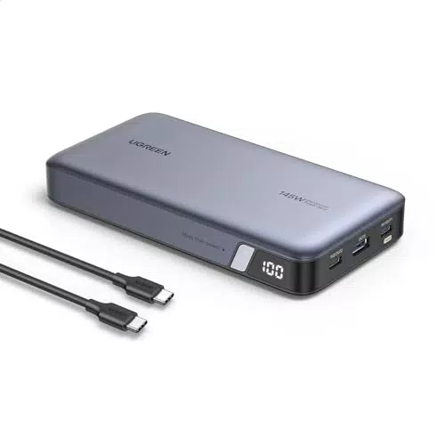 UGREEN 140W Power Bank 25000mAh, Batteria Portatile con 2 Porte USB C e 1 USB A 145W Max con Display Digitale Compatibile con MacBook Pro/Air M2