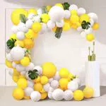 set di ghirlande per palloncini giallo-bianco, 86 pezzi
