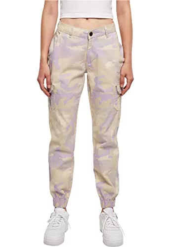 Urban Classics Ladies High Waist Camo Cargo Pants Pantaloni