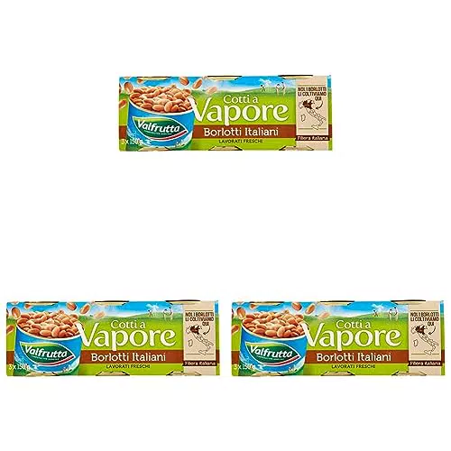 Valfrutta Borlotti Cotti a Vapore, 3 x 150g