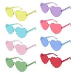 Weinsamkeit Occhiali da Sole Senza Montatura 8 Pezzi di Occhiali a Forma di Cuore in Diversi Colori.Gli Occhiali Alla Moda Sono La Migliore Decorazione per Le Feste di Carnevale da Uomo E da Donna