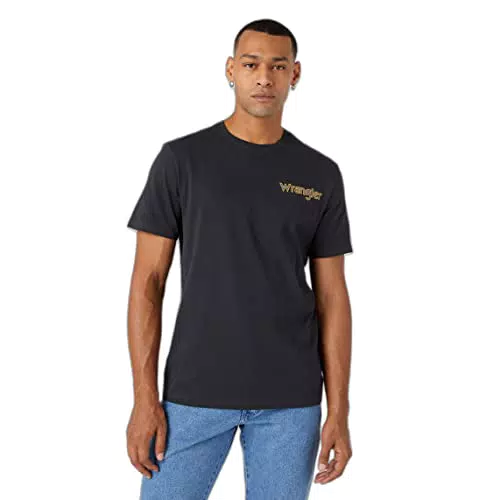 Wrangler Graphic Tee T-Shirt, Nero Sbiadito