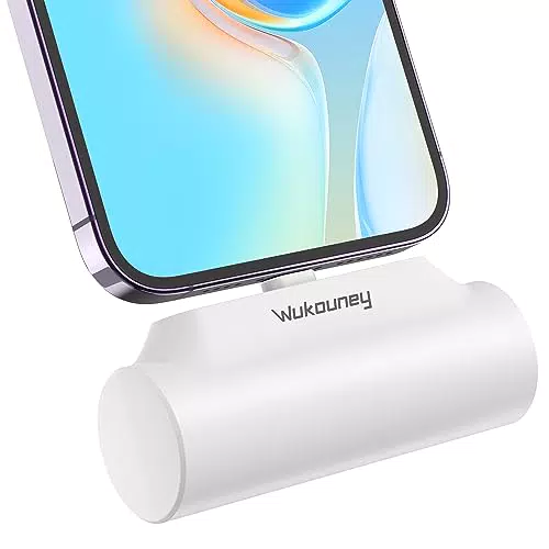 Wukouney Mini iPhone Power Bank, 5000 mAh Caricatore Portatile Powerbank Caricabatterie Batteria Esterna Compatibile con iPhone 14/14 Pro/14 Pro Max/13/12/11/X/X