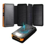 X-DRAGON Power Bank Solare 25000mAh con 4 Pannello Solare Impermeabile