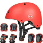 XJD Casco Bici Protezioni Set per Bambini Regolabile Gomitiere Polso Ginocchiere per Skateboard Pattini in Linea Bicicletta Protezione Bambina Certificazione CE
