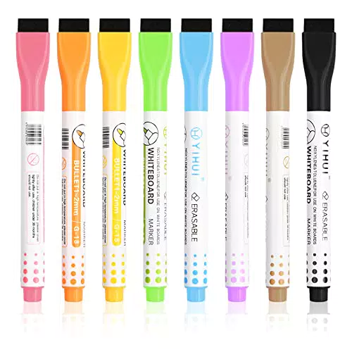 Xzeemo 8 Colori Assortiti Pennarelli Lavagna Bianca Cancellabile