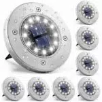 ZWOOS Luci da terra solari, 8 Pezzi 12 LED Luci per sentieri