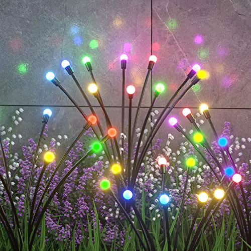 ZWOOS Luci Solari da Esterno Giardino, 4 Pezzi 10 Led Firefly Light Solari
