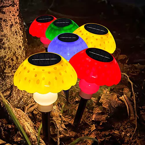 ZWOOS Luci Solari da Esterno Giardino, 4 Pezzi Fungo Lampade Solari