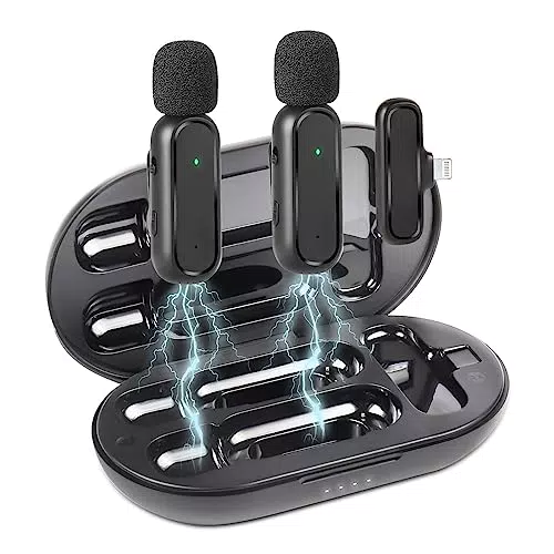 ZWOOS Microfono Lavalier, Mini Microfono Wireless Compatibile con iPhone iPad
